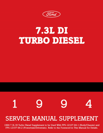 1994 Ford 7.3L DI Turbo Diesel Service Manual Supplement