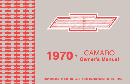 1970 Chevrolet Camaro Owner's Manual - COLOR