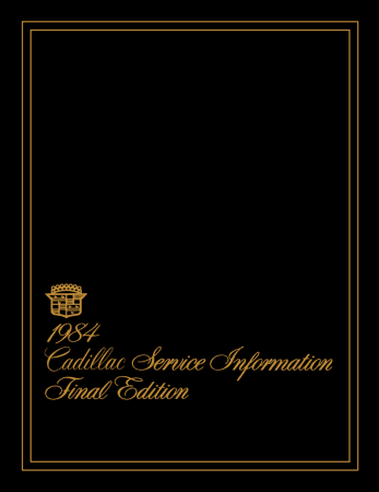 1984 Cadillac Shop Manual