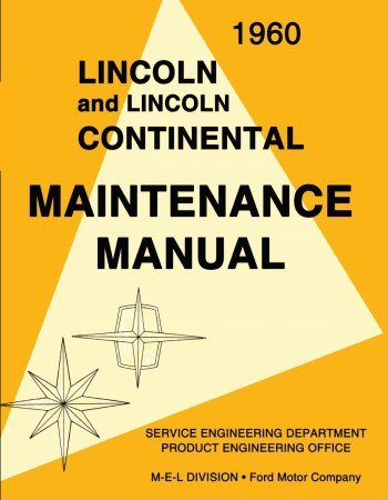 1960 Lincoln Maintenance Manual
