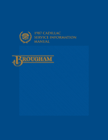 1987 Cadillac Brougham & Limo Shop Manual
