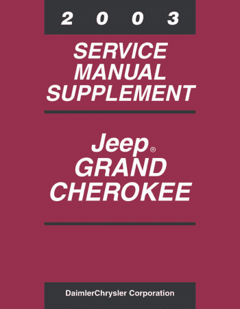 2003 Jeep Grand Cherokee Service Manual Supplement