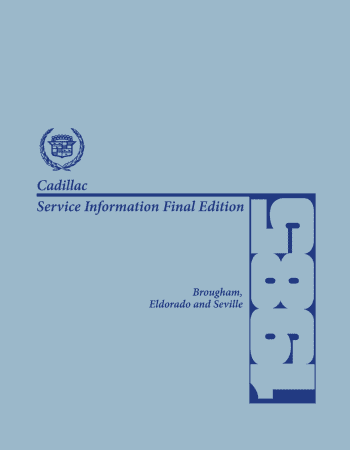 1985 Cadillac Brougham, Eldorado, Seville Shop Manual