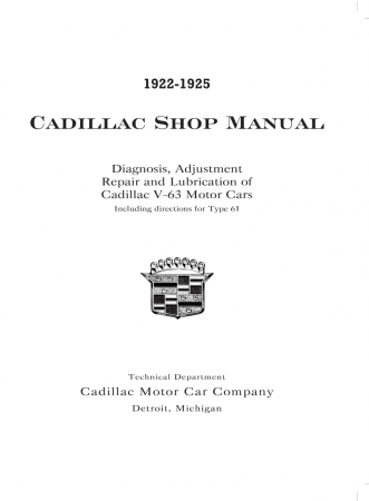 1922-1925 Cadillac Shop Manual
