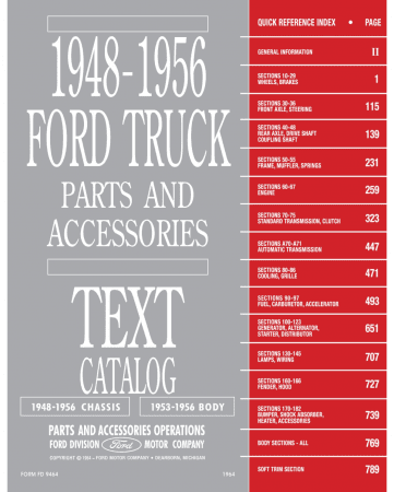 1948 - 1956 Ford Truck Parts & Accessories Catalog Set