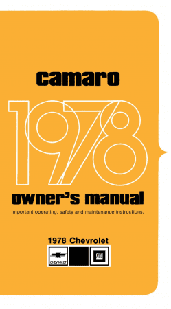 1978 Chevrolet Camaro Owner's Manual