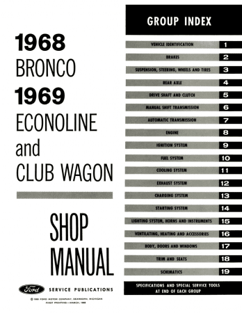 1968 Bronco 1969 Econoline Shop Manual