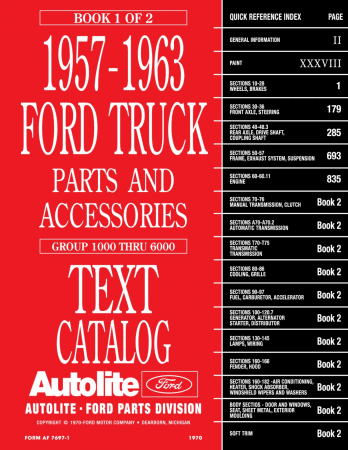 1957 - 1963 Ford Truck Parts and Accessories Catalog Set