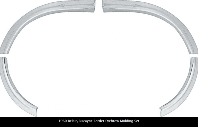 1960 BELAIR/BISCAYNE FENDER EYEBROW MOLDING SET