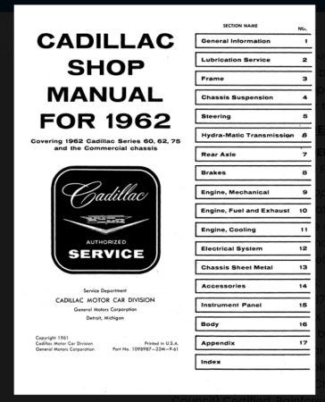 1962 Cadillac Shop Manual