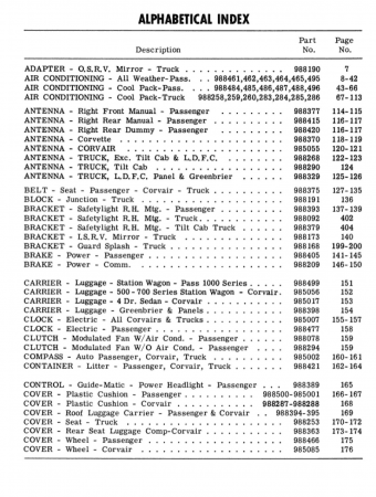 1961 Chevrolet Car and Truck Accessories Installation Reference Manual