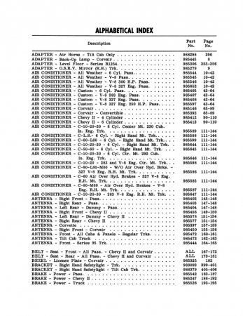 1963 Chevrolet Car and Truck Accessories Installation Reference Manual