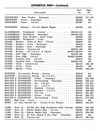1961 Chevrolet Car and Truck Accessories Installation Reference Manual