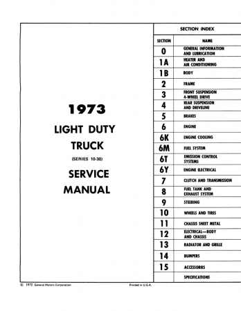 1973 GMC Truck Service Manual 1500-3500