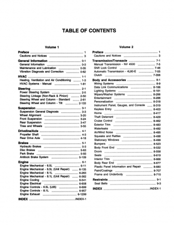 2001 Chevy Silverado 3500 & GMC Sierra HD Pickup Truck Service Manual