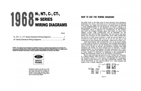 1968 Ford N, NT, C, CT-Series & W-Series Truck Wiring Diagrams Manual