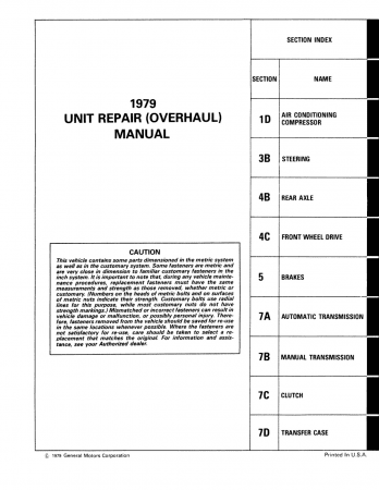 1979 GMC Truck Unit Repair Manual