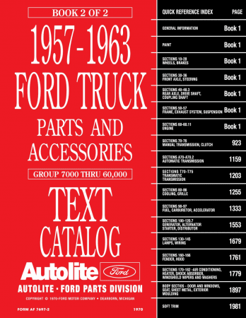 1957 - 1963 Ford Truck Parts and Accessories Catalog Set