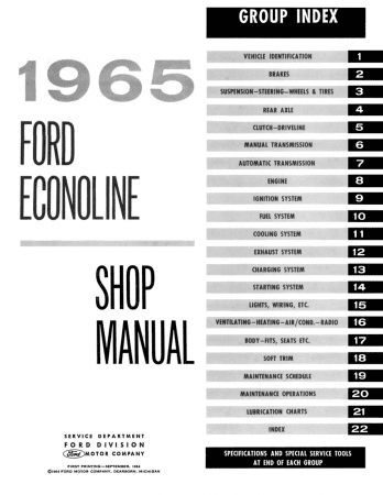 1965 Ford Econoline Shop Manual