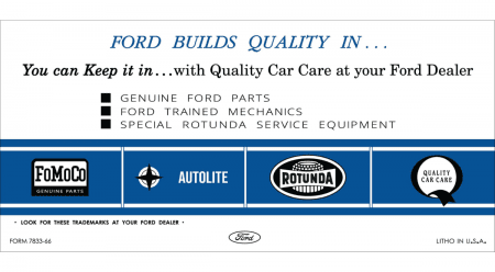 1966 Ford Mustang Owners Manual
