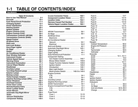 1996 Ford Bronco Electrical and Vacuum Troubleshooting Manual