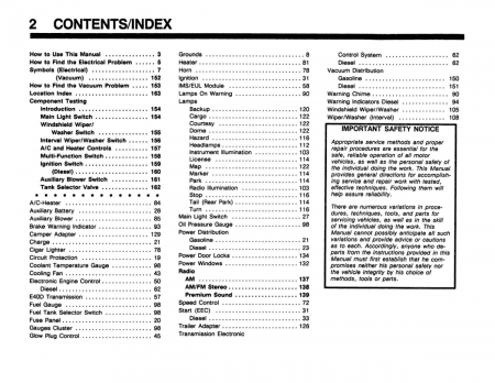 1989 Ford Econoline Electrical Vacuum Troubleshooting Manual