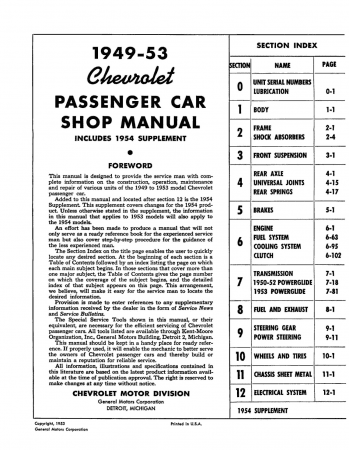 1949-1954 Chevrolet Shop Manual