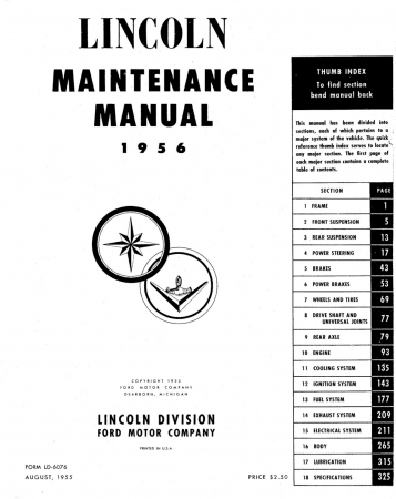 1956-1957 Lincoln Maintenance Manual