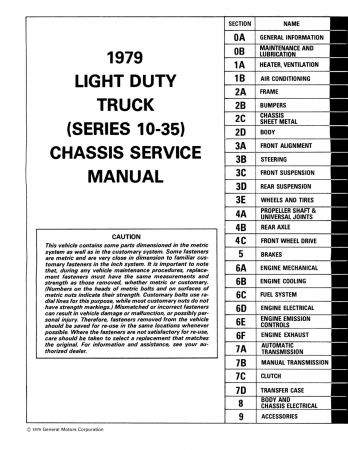 1979 GMC LD Truck Service Manual