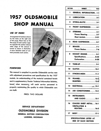 1957 Oldsmobile Shop Manual