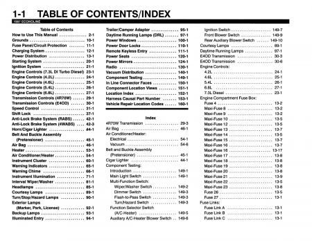 1997 Ford Econoline Electrical and Vacuum Troubleshooting Manual
