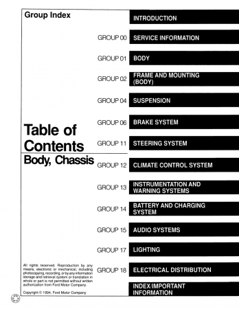 1995 Ford Econoline Powertrain Drivetrain Body Chassis Service Manual