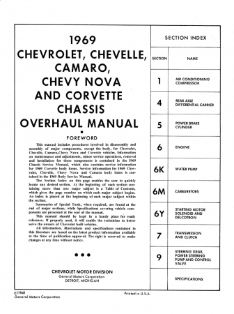 1969 Chevy Chassis Overhaul Manual