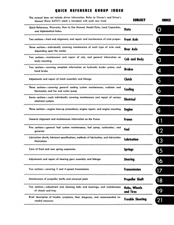 1947 GMC Truck FC-100 150 250 280 Maintenance Manual - X-4703
