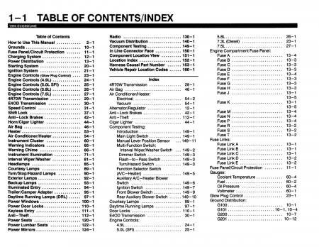 1994 Ford Econoline Electrical and Vacuum Troubleshooting Manual