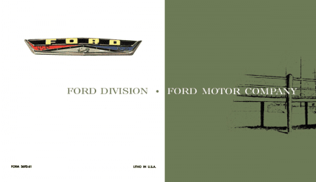 1961 Ford Car Owner's Manual Instruktionsbok
