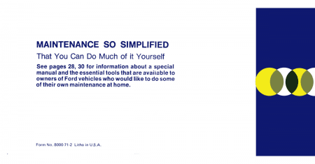 1971 Ford Pinto Owner's Manual