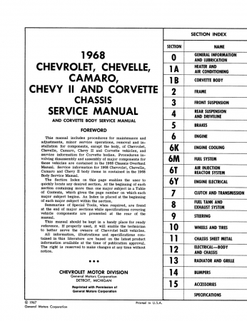 1968 Chevrolet Chassis Service Manual