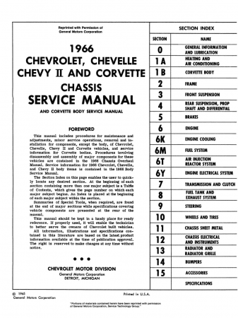 1966 Chevrolet Chassis Service Manual