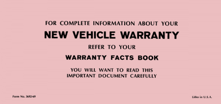 1969 Ford Car Owner's Manual Instruktionsbok i färg