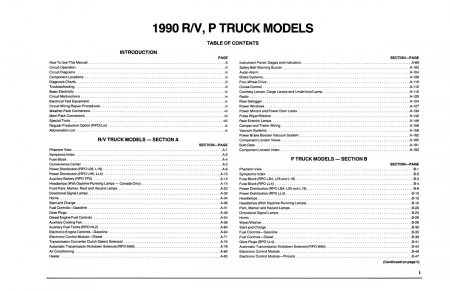 1990 Chevrolet & GMC R/V, P Truck Wiring Diagrams Manual - 11x17 inch COMB Bound