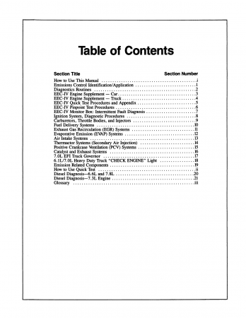 1991 Ford Engine / Emissions Diagnosis Shop Manual - Cars & Trucks