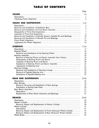 1952 Mercury Chassis Repair and Adjustment Manual