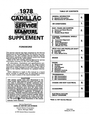 1978 Cadillac servicemanual