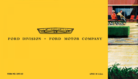 1960 Ford Car Owner's Manual Instruktionsbok i färg.