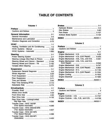 2001 Chevy Silverado & GMC Sierra Truck Service Manual - Tahoe, Yukon, Denali, Suburban