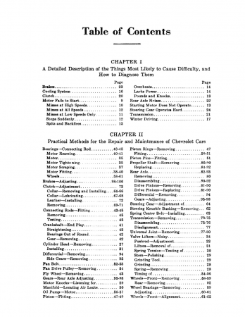 1915 - 1924 Chevrolet FB / 490 Car, Model T Pickup, Truck Shop Manual - 2nd Edition