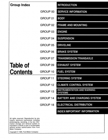 1991 Ford Ranger Electrical and Vacuum Troubleshooting Manual