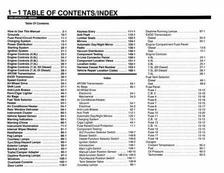1994 Bronco / F-Series Electrical and Vacuum Troubleshooting Manual