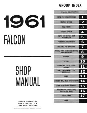 1960 Ford Car Shop Manual